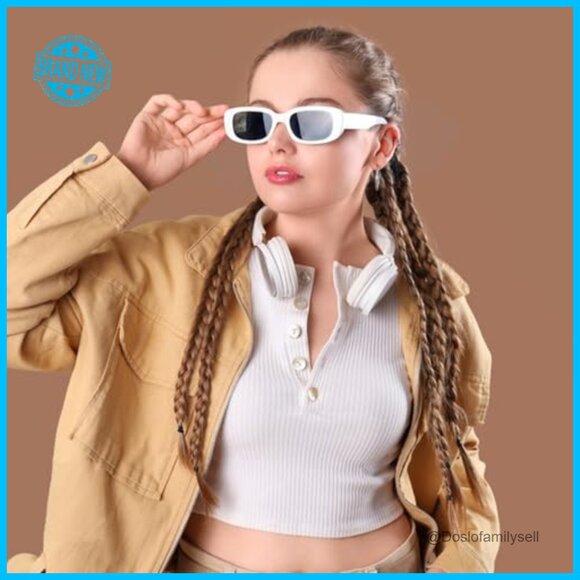 Retro Rectangle Sunglasses Y2K Trendy Aesthetic Narrow Frame Party Glasses